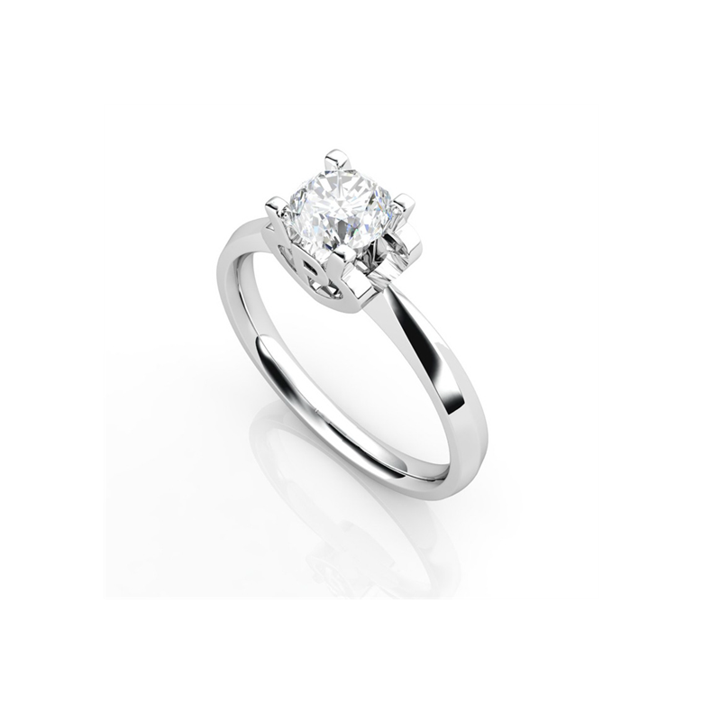 Bague prénom - Lettre P - Diamant, or blanc | Gemperles - 3