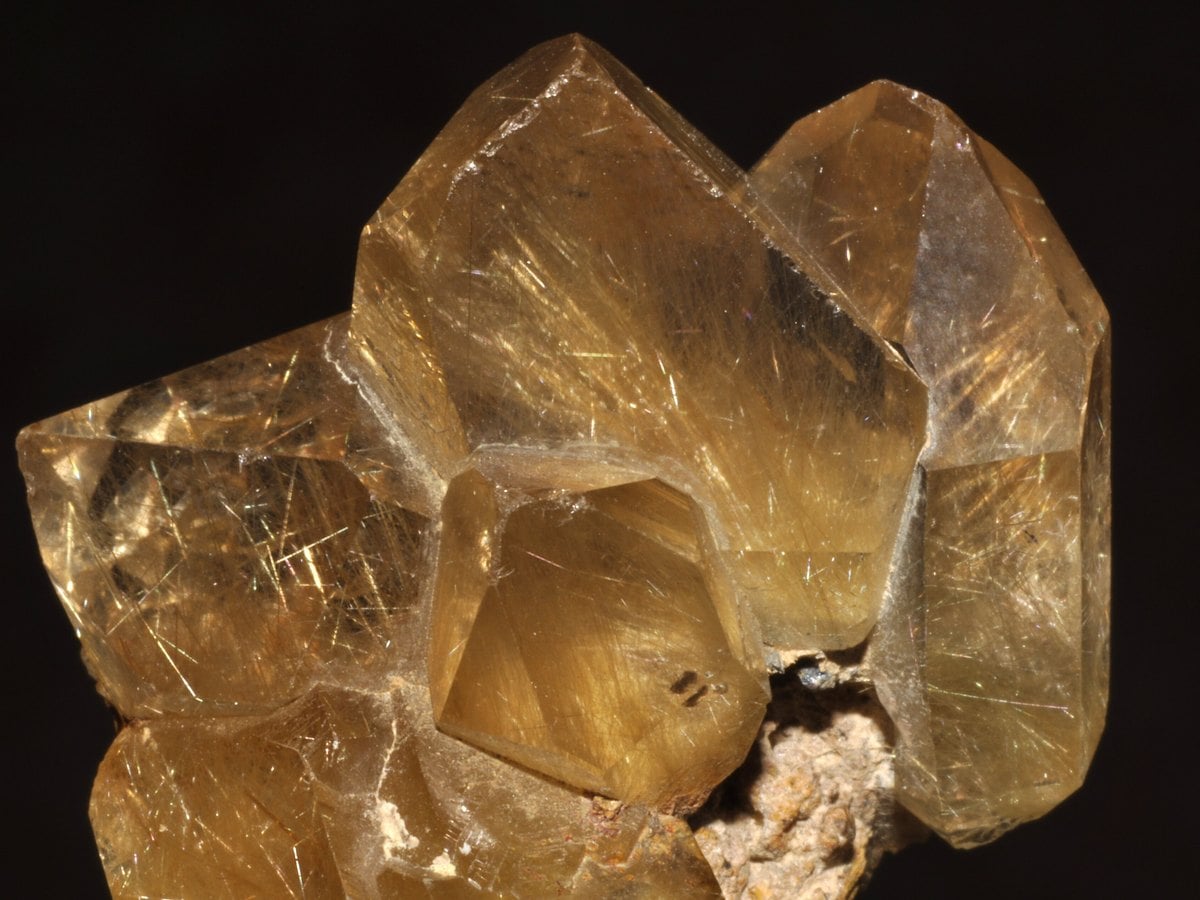 Cristaux de quartz à inclusions de rutile doré, Brésil