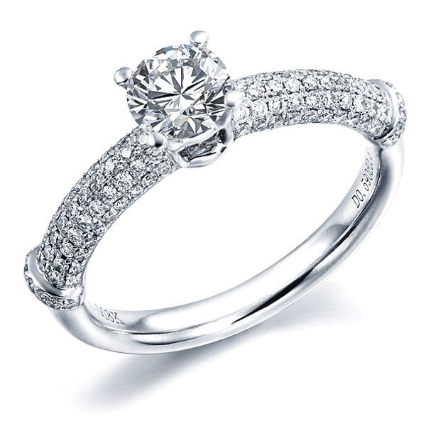 Solitaire Bambou Prestige Gemperles, diamant de 0,97 carat taille brillant rond